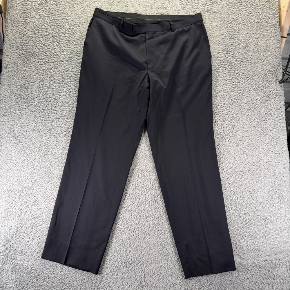 Hugo Boss Pant Mens 38x32 Black Dress Straight Formal Business Career Preppy